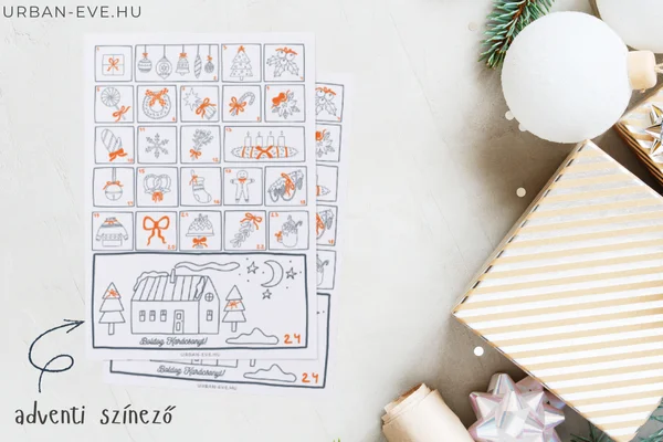 Karácsonyi Tervező 2025 színező-kifestő